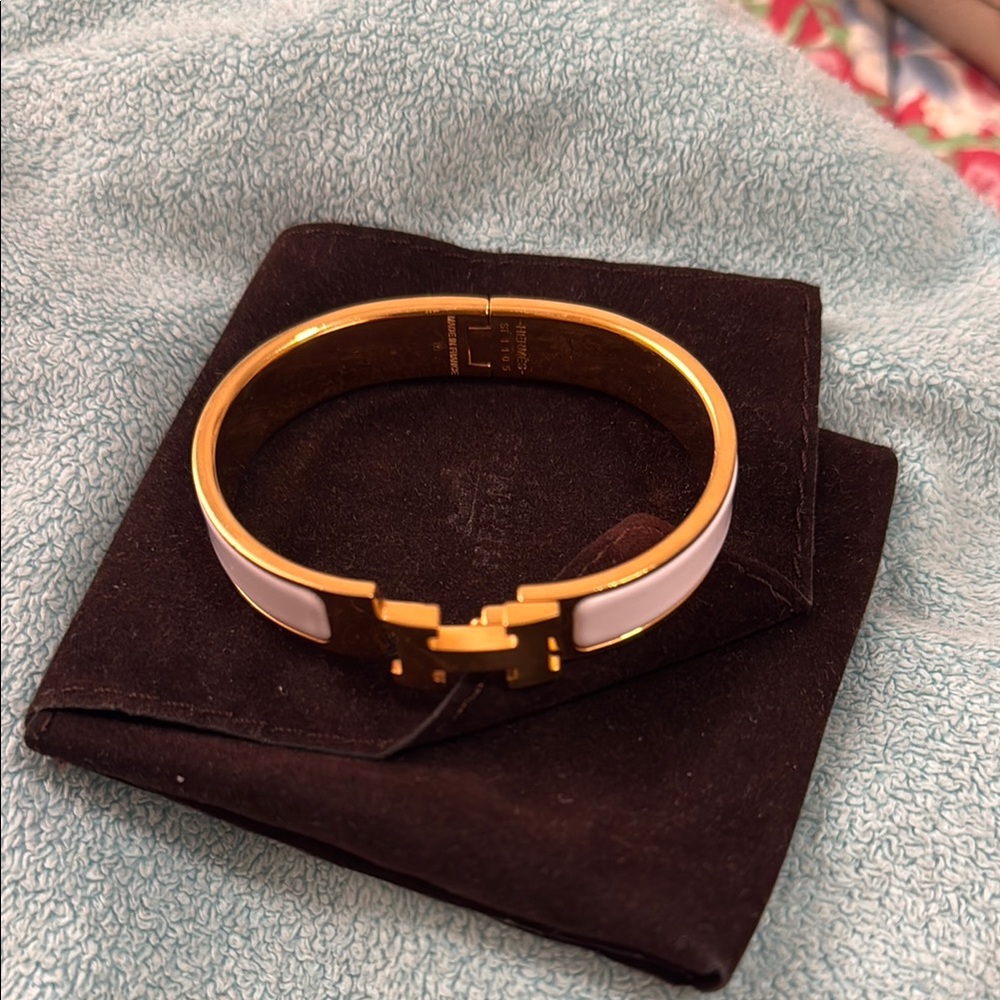 Gold and White Bracelet